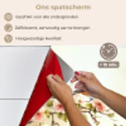 Takken - Bloemen - Vogeltjes - Roze keuken achterwand spatscherm klein -spatscherm_NL