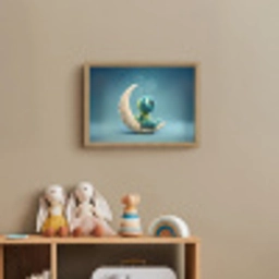 Maan - Ruimtewezen - Blauw Light Box met batterij (Wandlamp kind) middel -sfeer2_kind