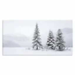 Fijnsparren - Sneeuw - Winter - Landschap - Stilte Muismat XXL klein -3d_leeg