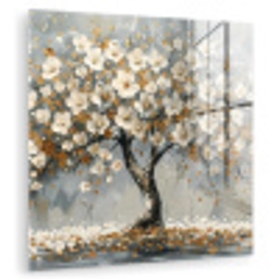 Boom - Bloemen - Wit - Natuur - Kunst plexiglas 5mm klein -zzzproduct_nieuw