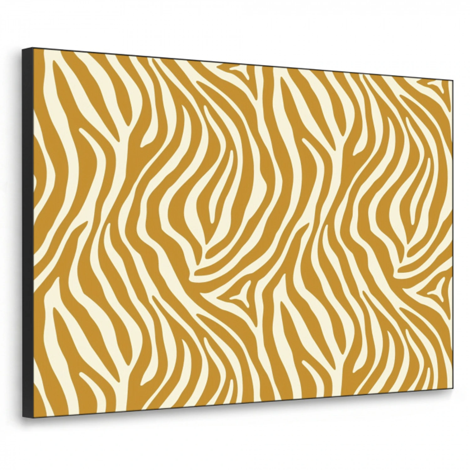 Zebra - Klassiek - Oker - Geel Textielframe zwart klein 947 -3d