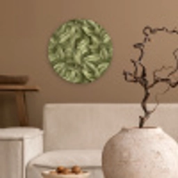 Bladeren - Modern - Groen Wandcirkel kunststof plaat 5mm dik klein 188 -sfeer1