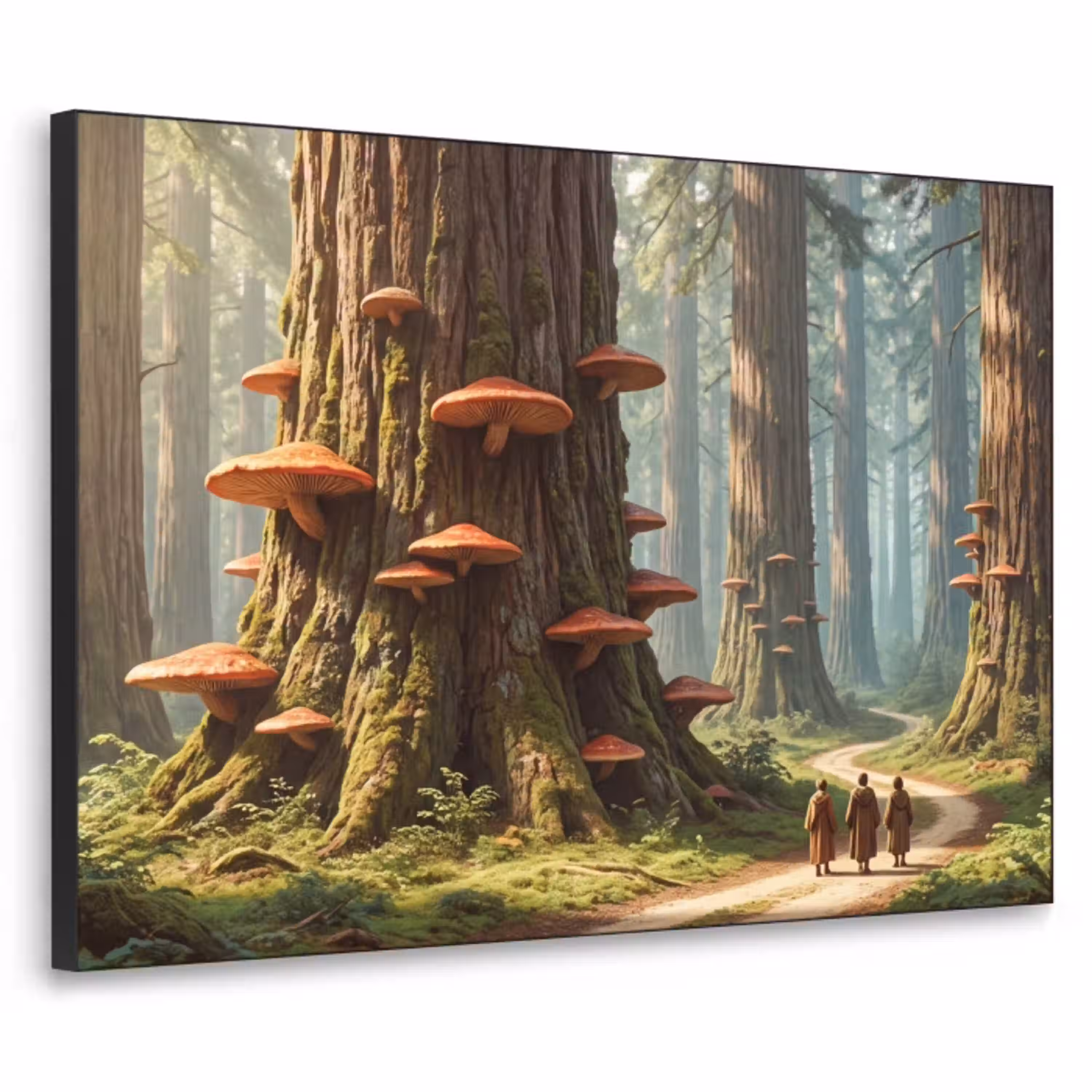 Bos - Bomen - Natuur Textielframe zwart klein -3d