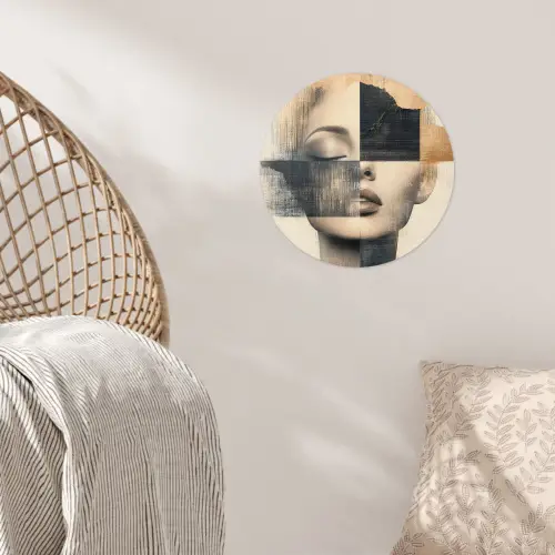 Goud - Vrouw - Rechthoeken Wandcirkel behangsticker klein -sfeer4
