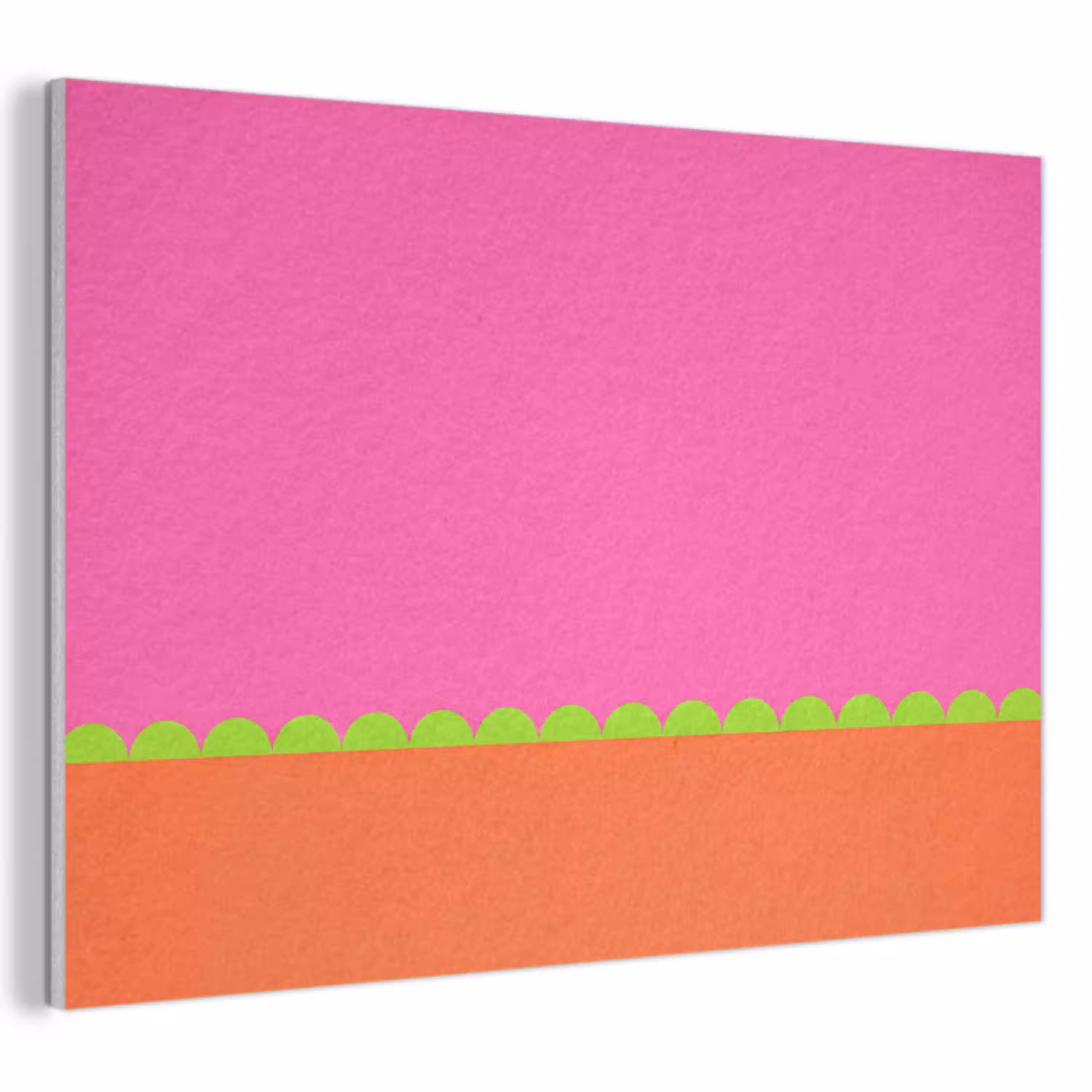 Abstract - Geometrisch - Kleurblokken - Roze - Oranje PET vilt klein -3d