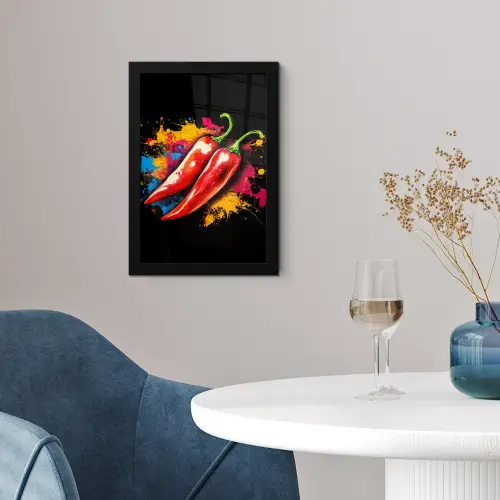 Peper - Graffiti - Verf - Abstract - Modern - Kleurrijk fotolijst zwart zonder passe partout klein -sfeer4