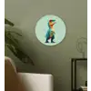 Cartoon - Dino - Oranje - Stekels Wandcirkel kunststof plaat 5mm dik klein -sfeer3