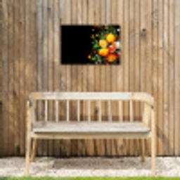 Citroenen - Zwart - Kruiden - Graffiti - Verf Tuinposter op houten frame 2 cm dik klein -sfeer4