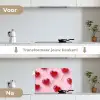 Lollies - Hartjes - Roze keuken achterwand spatscherm klein -voor_na_NL