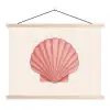 Schelp - Roze - Ribbels textielposter latten blank klein -3d