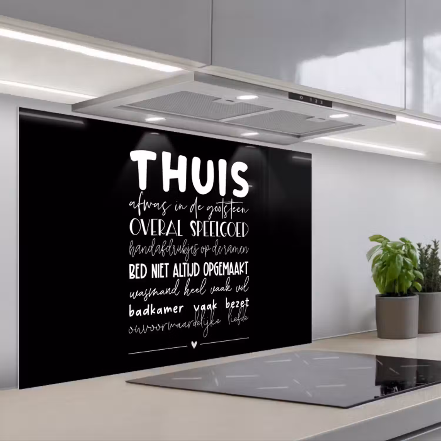 Spatscherm keuken - Thuis - Spreuken - Hartje
