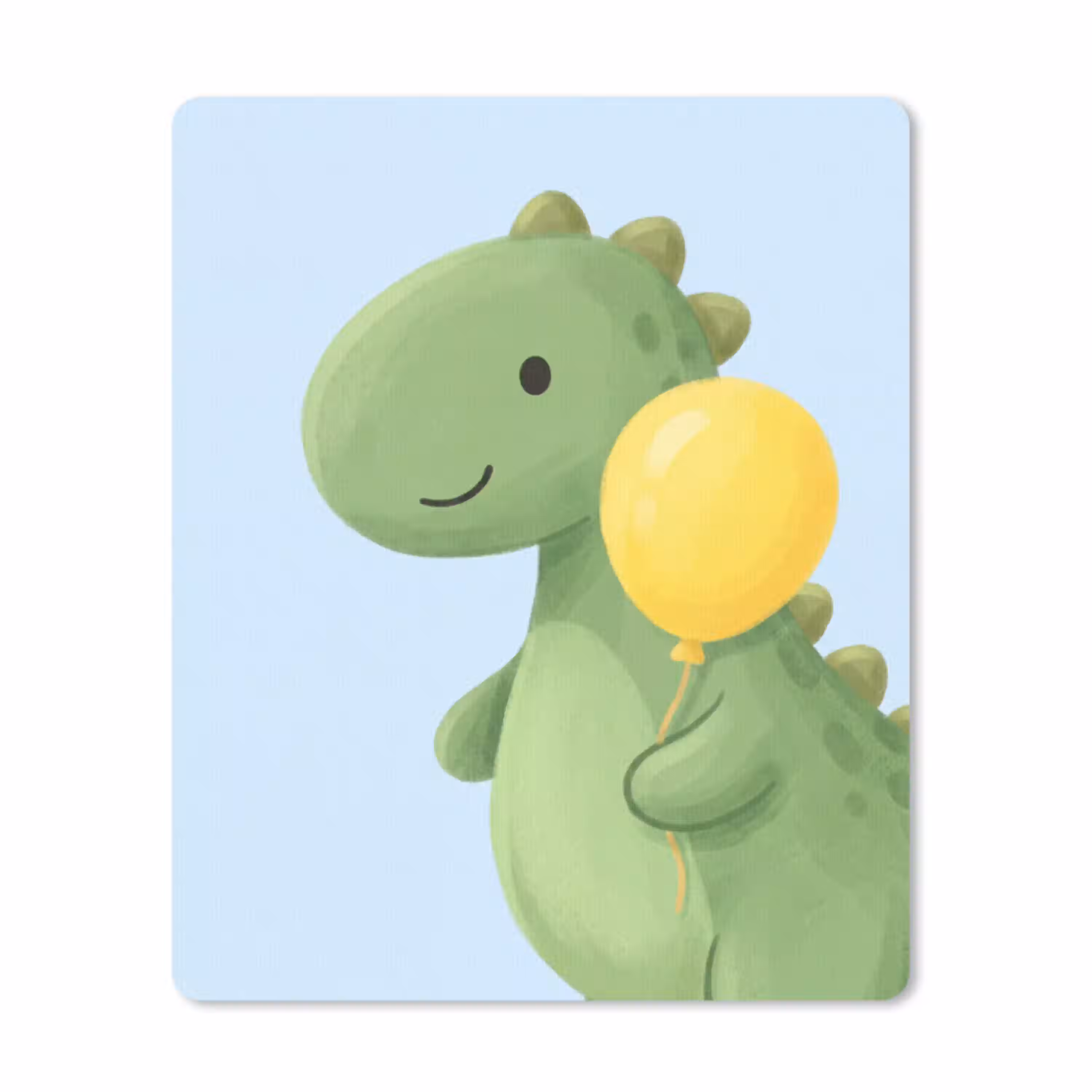 Dinosaurus - Ballon - Kinderkamer - Illustratie - Groen muismat rubber klein -3d