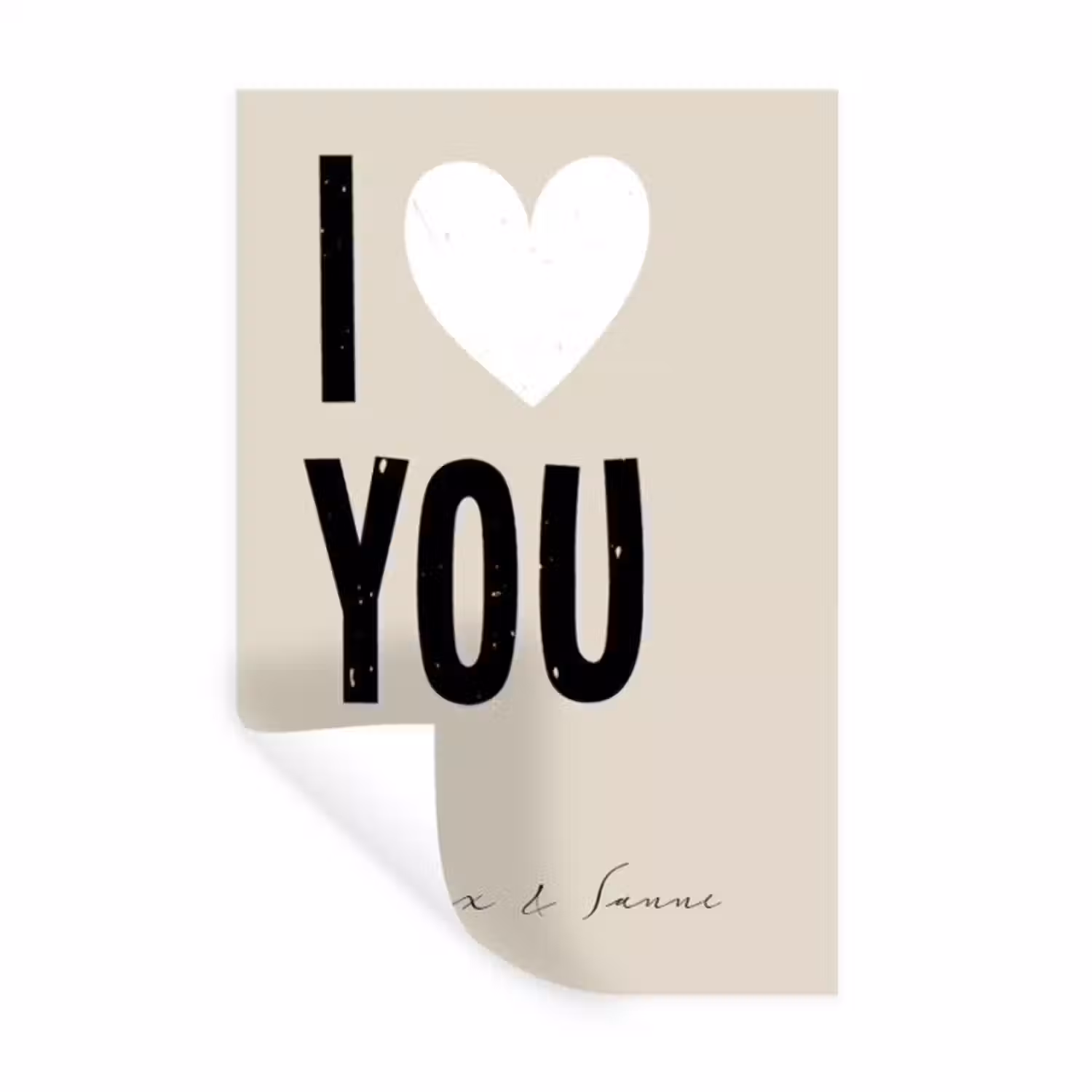 Gepersonaliseerde muursticker - I Love You