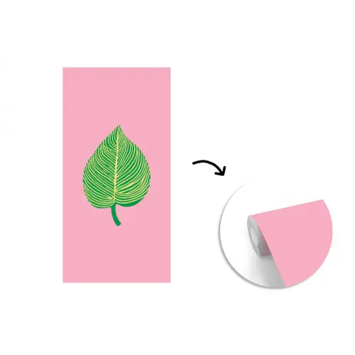 Illustratie - Blad - Minimalistisch - Groen fotobehang vinyl groot -3d