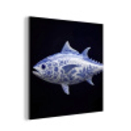 Porselein - Tonijn - Delfts - Blauw aluminium wit klein -3d