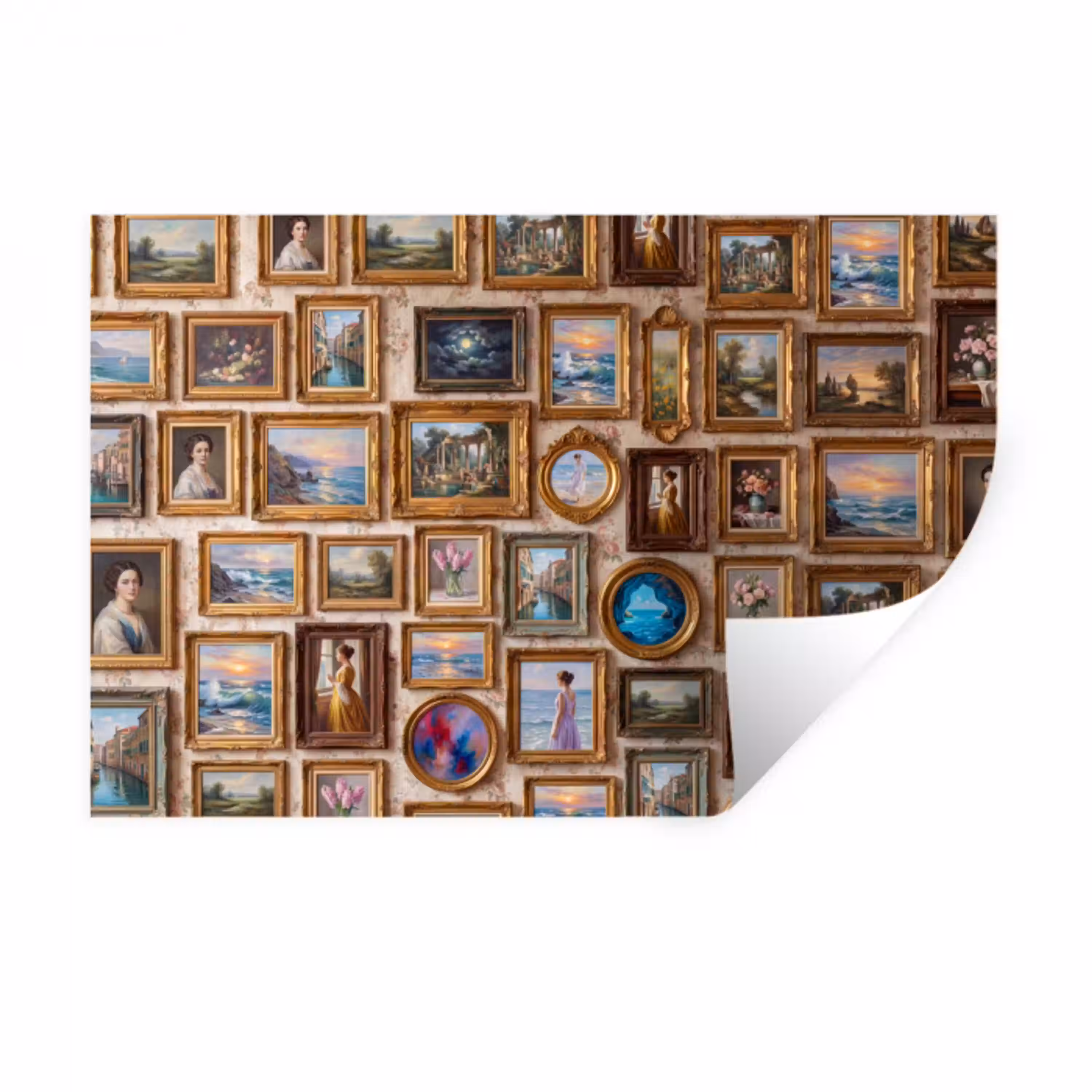 Interieur - Kunst - Collectie - Klassiek - Goud Muursticker klein -3d