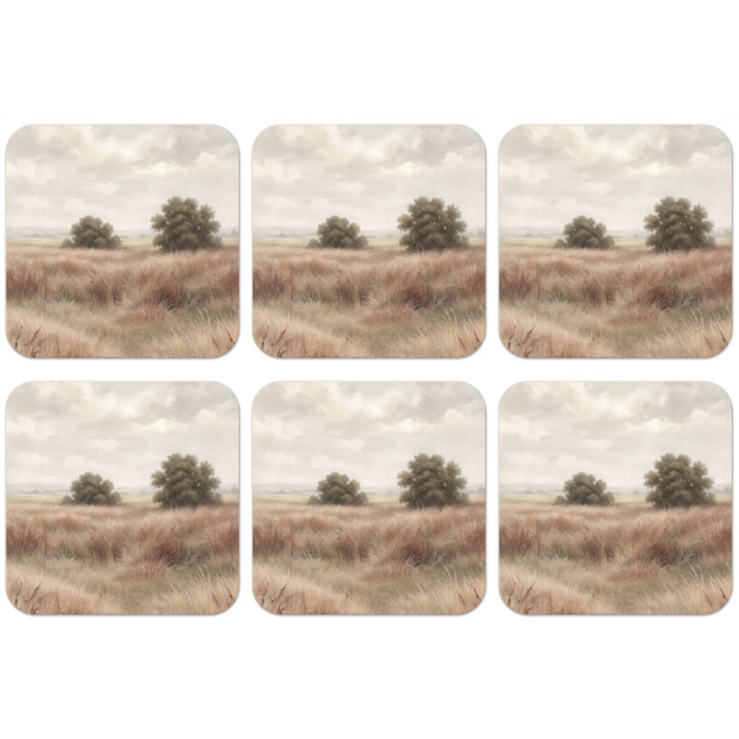 Landschap - Minimalistisch - Beige onderzetter kurk middel -zkaufland3dotto