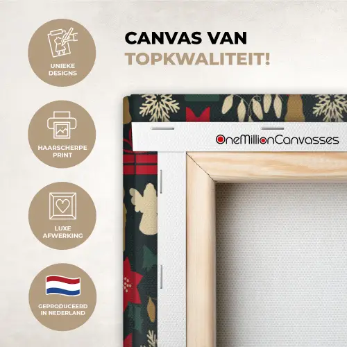 Patroon - Kerst - Symbolen canvas 2cm xxl 828 -sfeer2