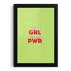 Grl pwr - Groen - Rood - 3D fotolijst zwart zonder passe partout klein -3d