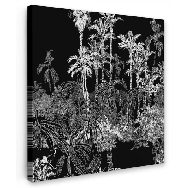 Bladeren -  Inductie beschermer - Bomen - Inductie mat - Jungle Tuinposter op houten frame 2 cm dik klein -3d