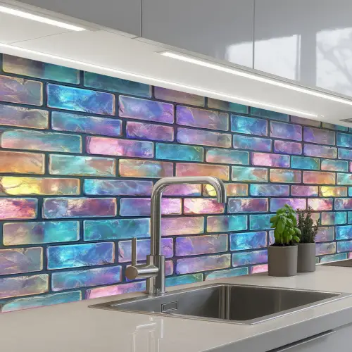 Gloed - Kleuren - Muur - Glans keuken achterwand 2 middel 871 -3d_schuin
