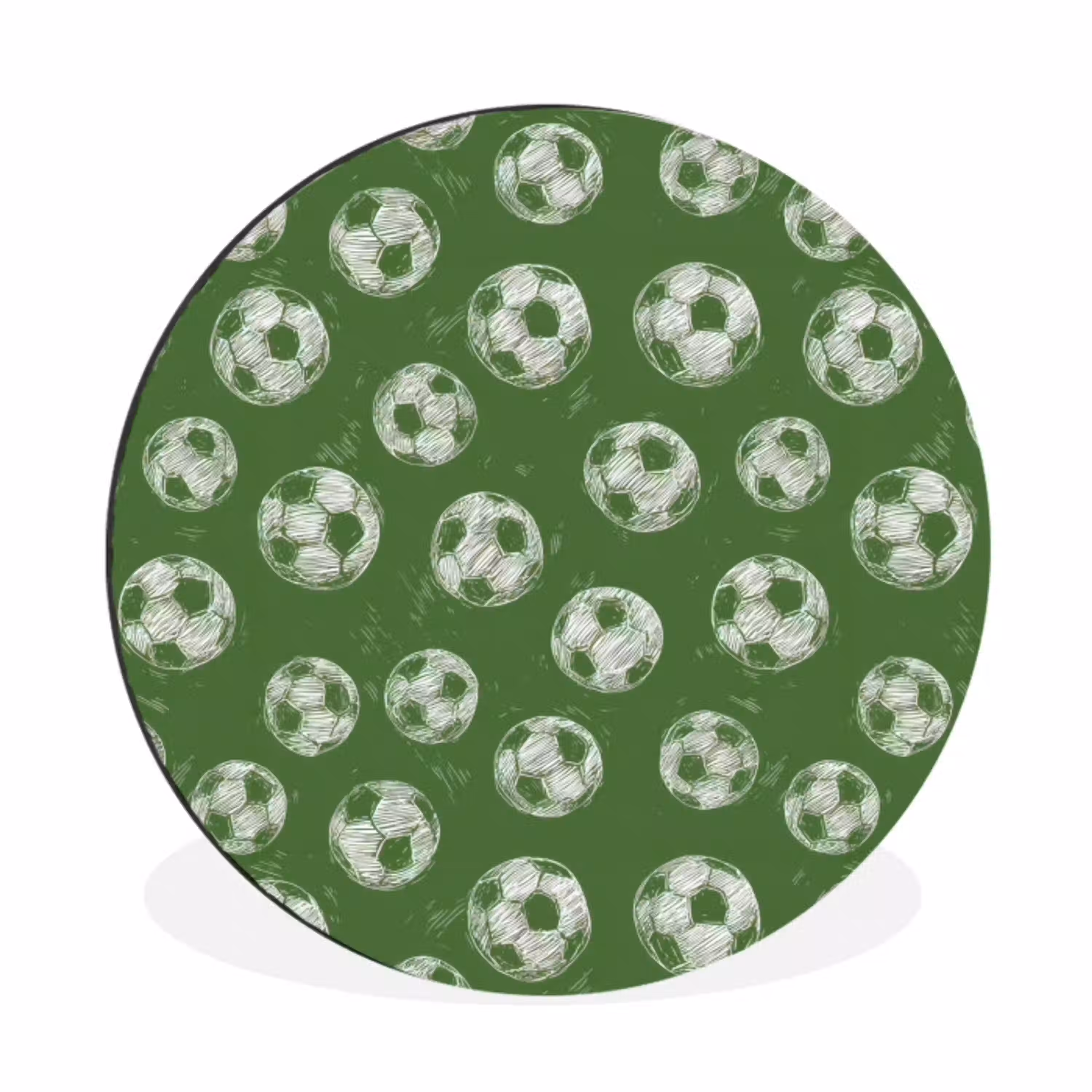 Voetbal - Sport - Groen Wandcirkel aluminium klein 190 -3d
