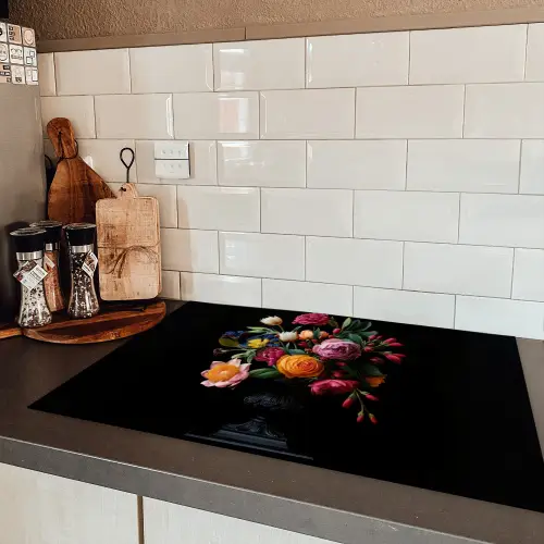Boeket - Romantisch - Kleurrijk Inductie beschermer vinyl 3mm klein -sfeer3