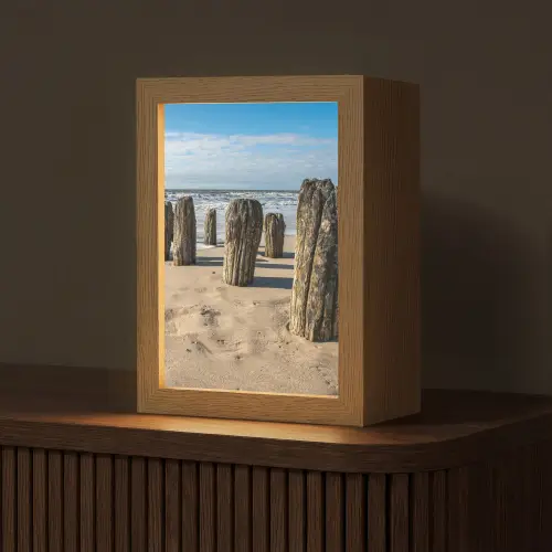 Zand - Strand - Paal - Water - Zomer Light Box met kabel (Tafellamp) klein -z3d_website