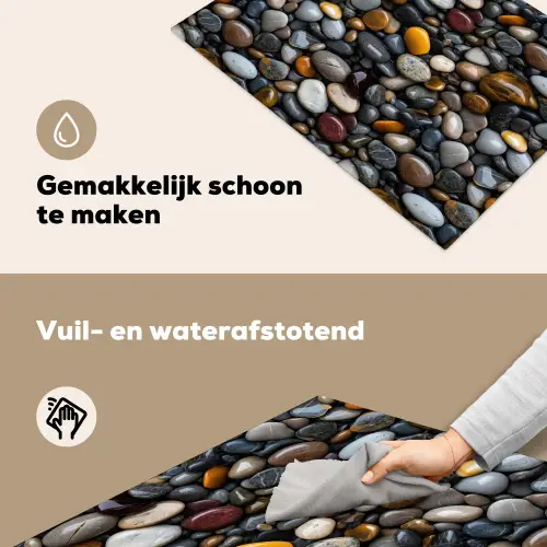 Geel - Kiezels - Glad Inductie beschemer met haakjes klein 777 -ky-schoon-nl