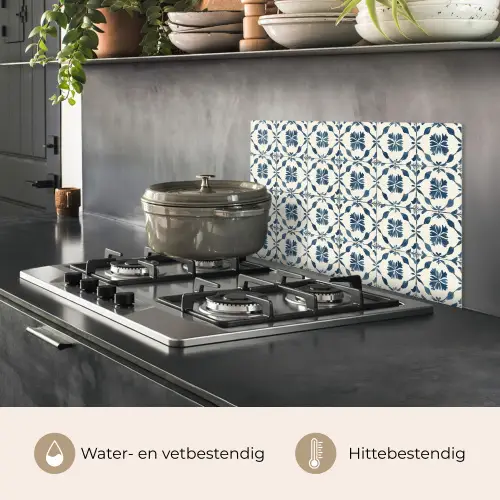 Grafisch - Tegel - Blauw keuken achterwand spatscherm klein 900 -usp_NL
