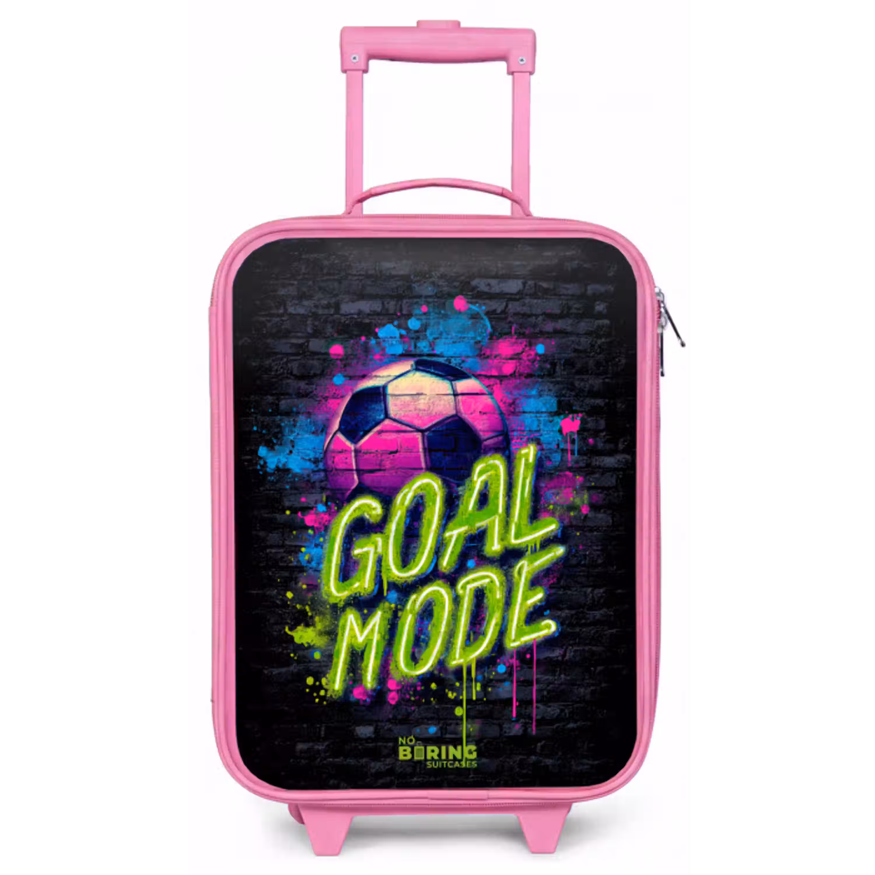 Neon - Graffiti - Voetbal - Kleurrijk Kinderkoffer - Roze klein -zz3dotto
