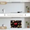 Macarons - Rood - Hart keuken achterwand spatscherm klein -voor_na_NL