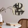 Cirkels - Balken - Zwart - Abstract Akoestische PET Vilt - Rond klein -sfeer3