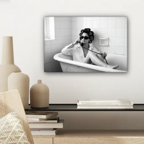 Bad - Vrouw - Zwart - Wit canvas 2cm klein -sfeer6