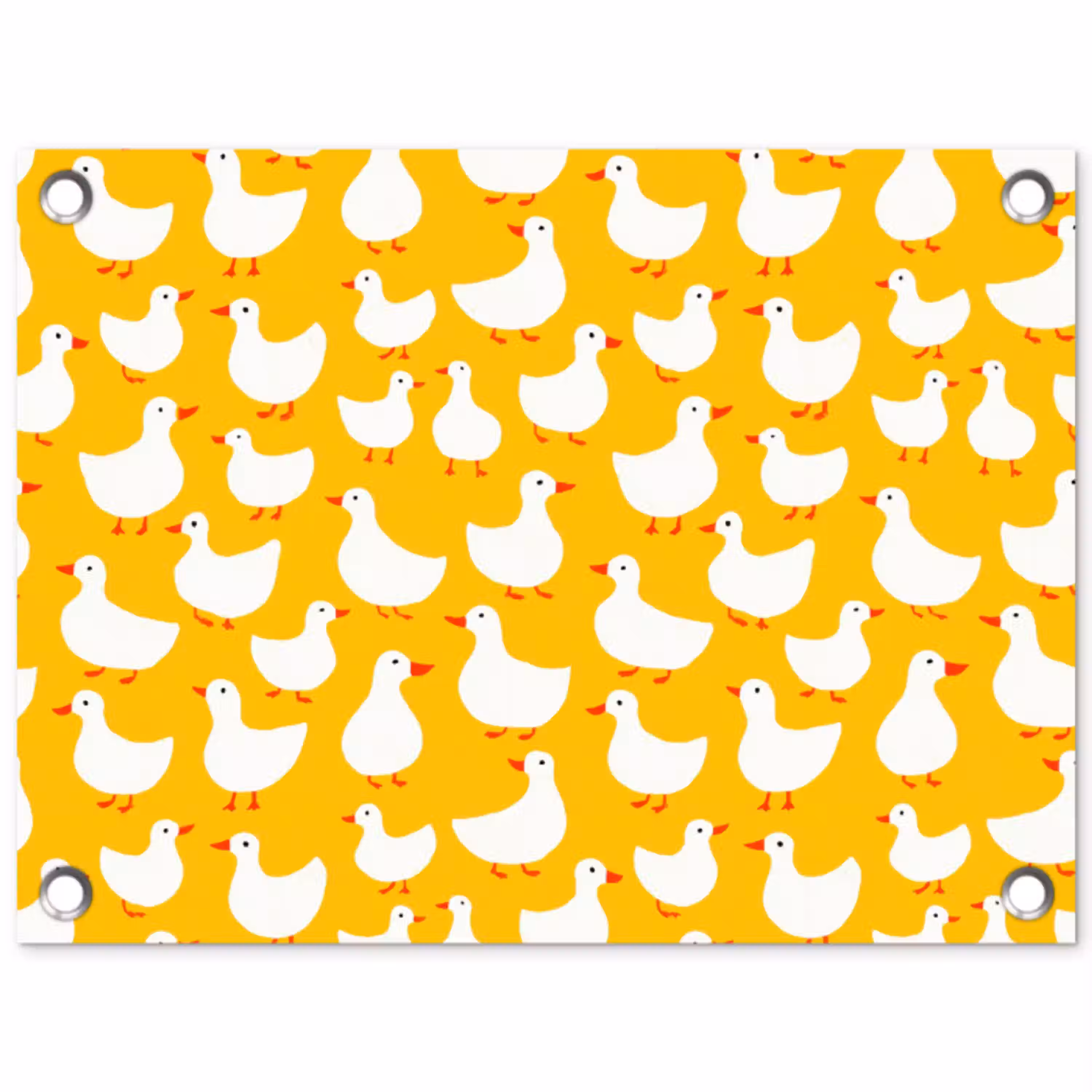 Eendjes - Patroon - Geel tuinposter los doek klein 239 -3d