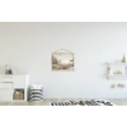 Vallei - Tuin - Natuur - Groen textielposter latten blank klein -kinderkamer
