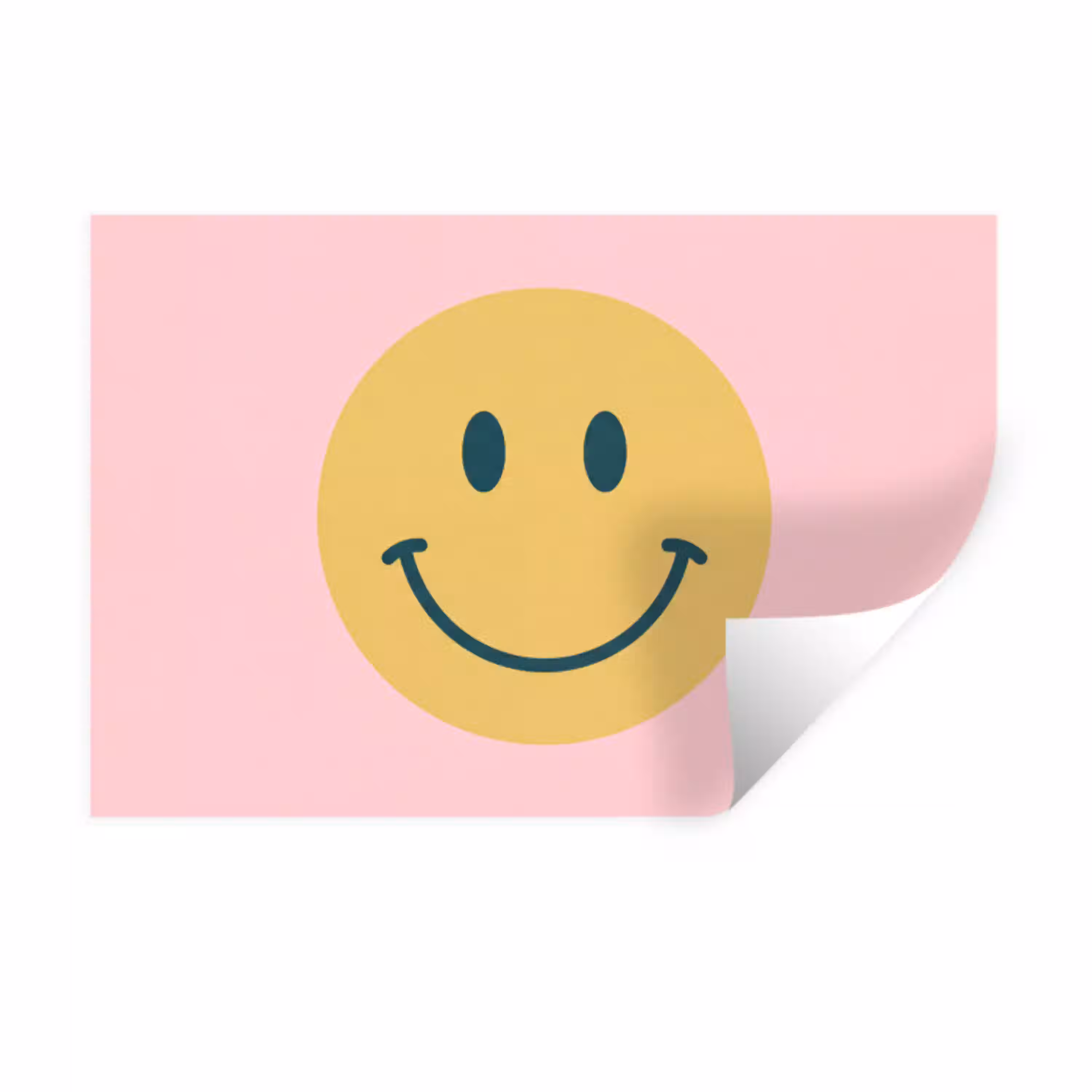 Smiley - Geel - Roze - Symbool - Minimalistisch Muursticker klein -3d