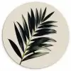 Palmblad - Subtiel - Groen - beige Wandcirkel kunststof plaat 5mm dik klein -3d