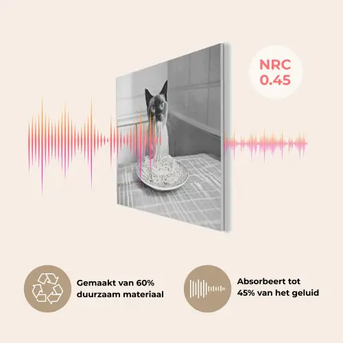 Kat - Siamees - Zwart Wit - Schattig - Dieren PET vilt klein -USP_NL