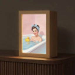 Badkamer - Eend - Blauw Light Box met kabel (Tafellamp) klein -z3d_website