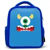 Dierenportret - Monster - blauw Kinderrugzak - Blauw middel -3d