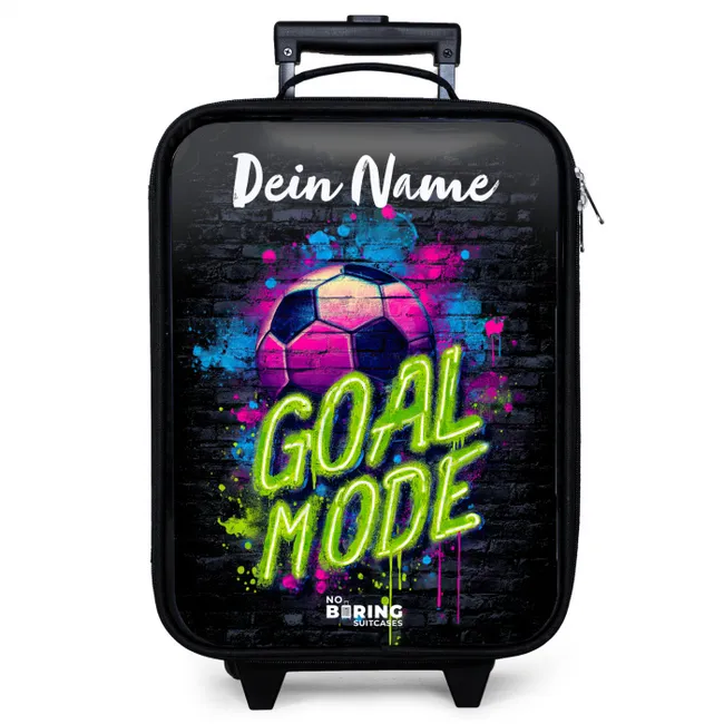 Kinderkoffer mit Name - Neon - Graffiti - Fußball - Farbenfroh