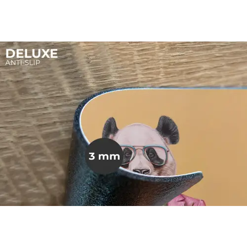 Panda - Pak - Zonnebril - Blauw Placemat vinyl groot -closeup