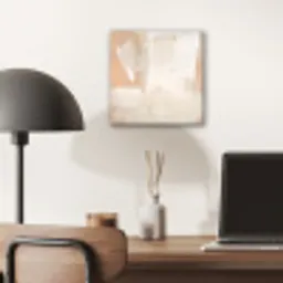 Kunst - Wit - Beige - Modern aluminium wit klein -sfeer5