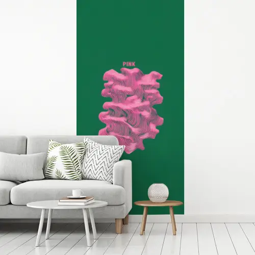 Abstract - Pink - Lijnen - Groen fotobehang vinyl groot -woonkamer