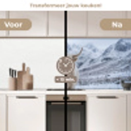 Schotse Hooglander - Sneeuw - Bergen - Winter keuken achterwand 2 middel -voor-na2_NL