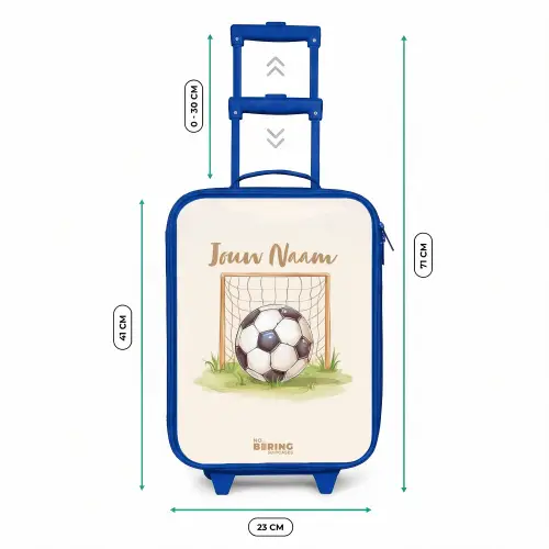 Voetbal in een goal Kinderkoffer - Blauw klein -productfoto_formaten