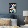Abstract - Blauw - Roze fotolijst zwart zonder passe partout klein -sfeer3
