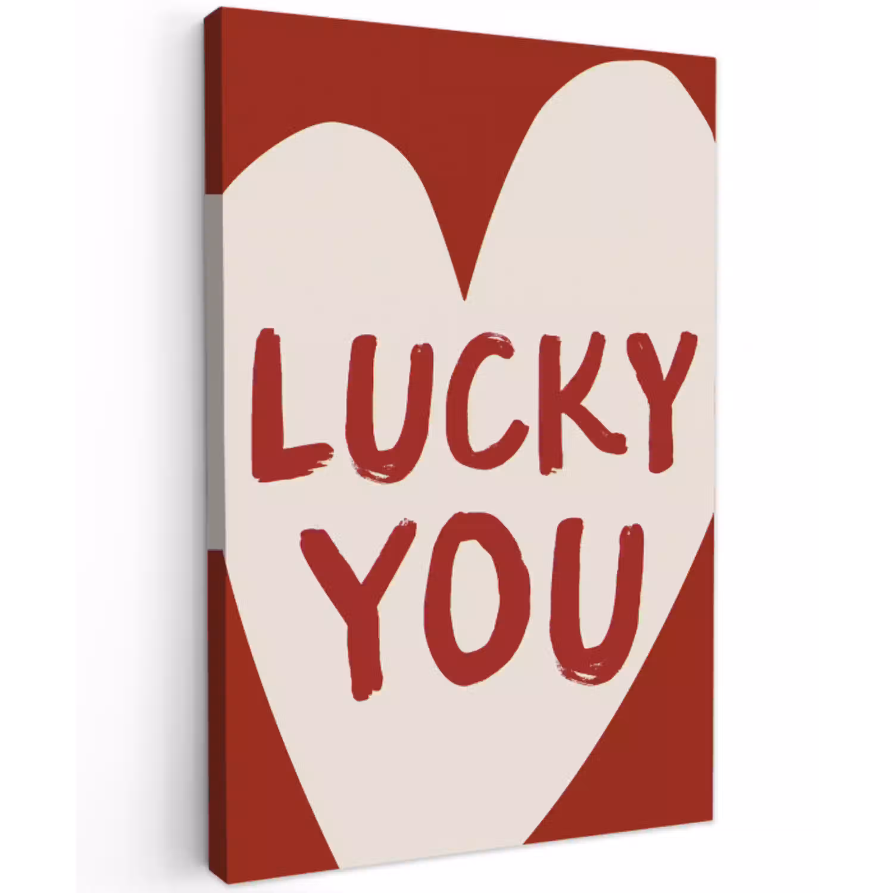 Lucky - Hart - Rood Tuinposter op houten frame 2 cm dik klein -3d