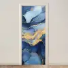 Marmer - Blauw - Goud - Abstract deurposter klein -3d_beige